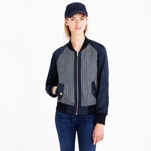 J. Crew Pinstripe Bomber Jacket XS